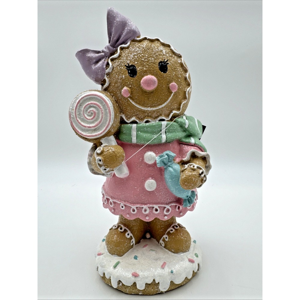 Hobby Lobby Dressed Up Gingerbread Wearing Bow Christmas Figurine – NEW